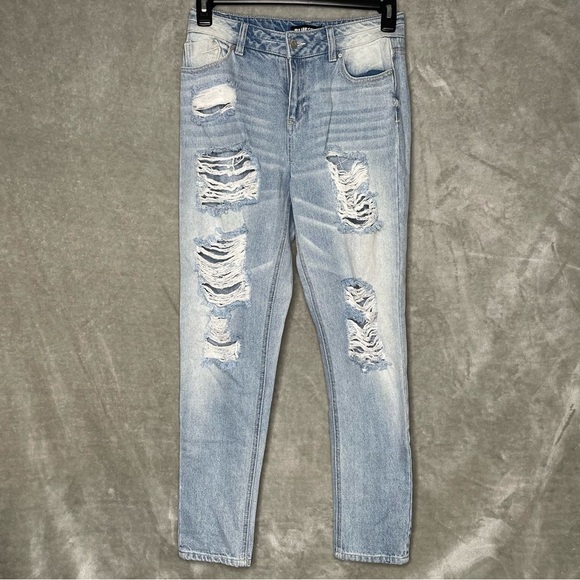 Blue Spice Ripped Distressed Light Wash Jeans Size 5 - Picture 1 of 8